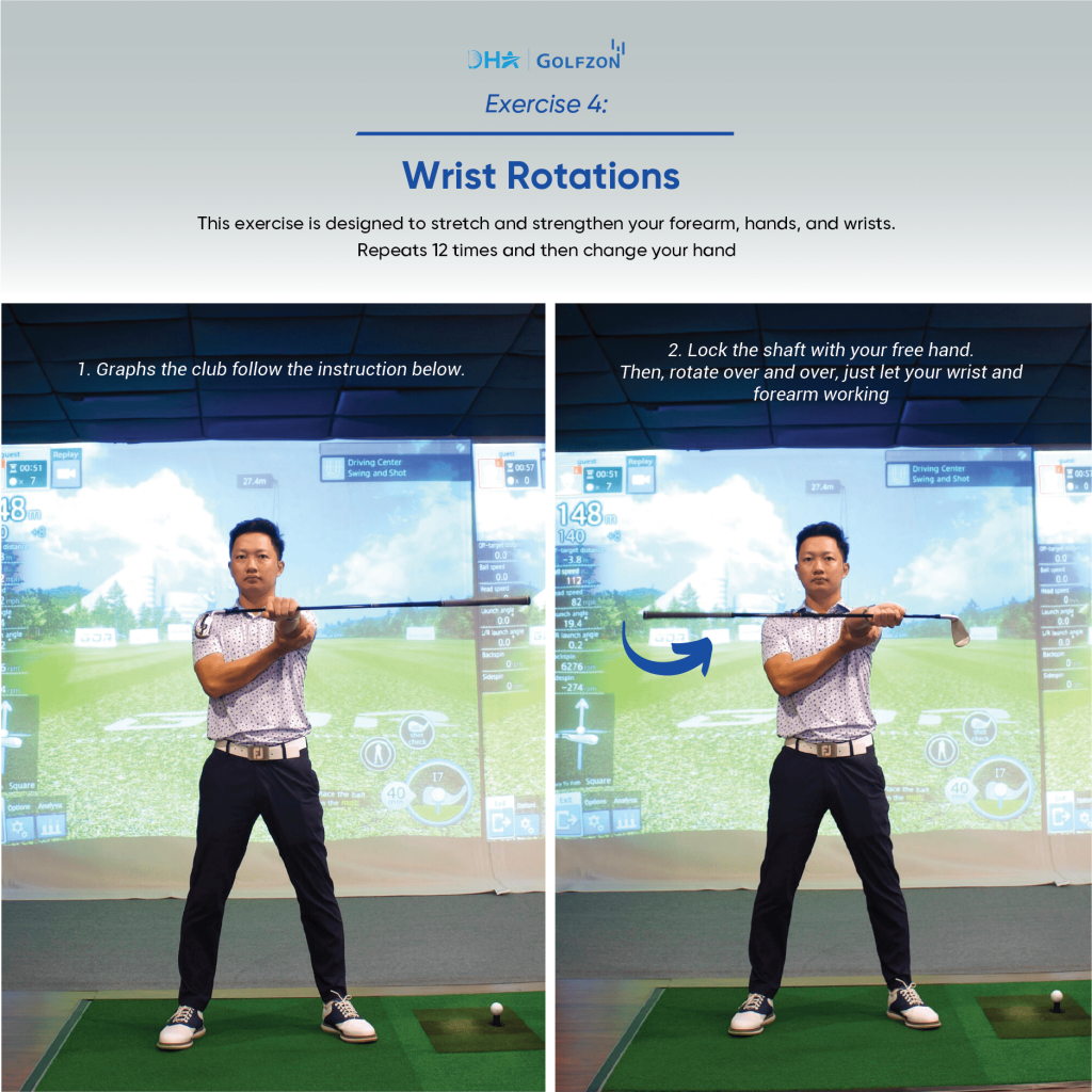 Golf warm up 4: Wrist Rotations