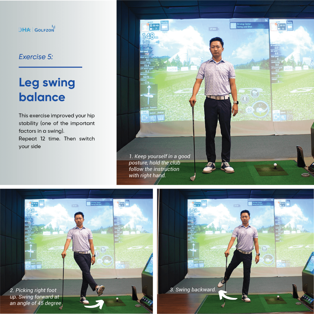 Golf warm up 5: Leg swing balance