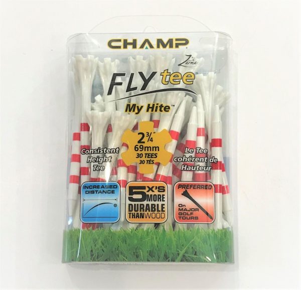 CHAMP FLY TEE GOLF 2-3/4" MY HEIGHT 30P PACK (WHITE/RED)-95505